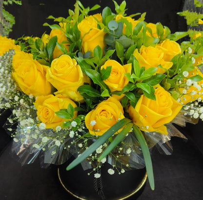 Yellow Coloured Hat Box