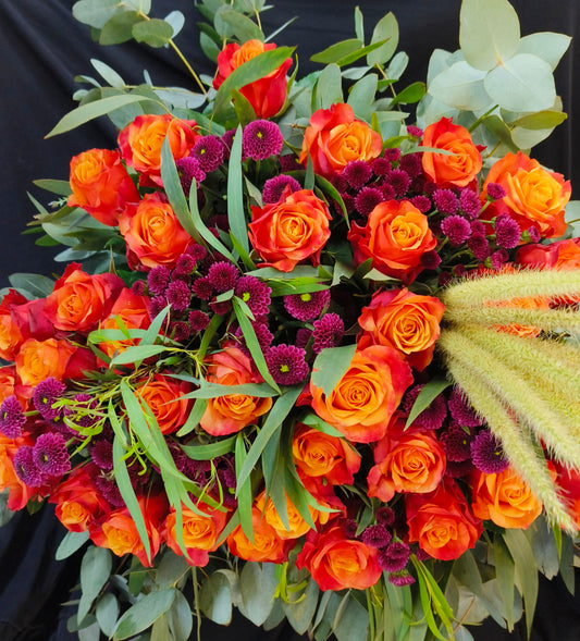 Rose Bunches - Orange Coloured Rose Bunches - Classic