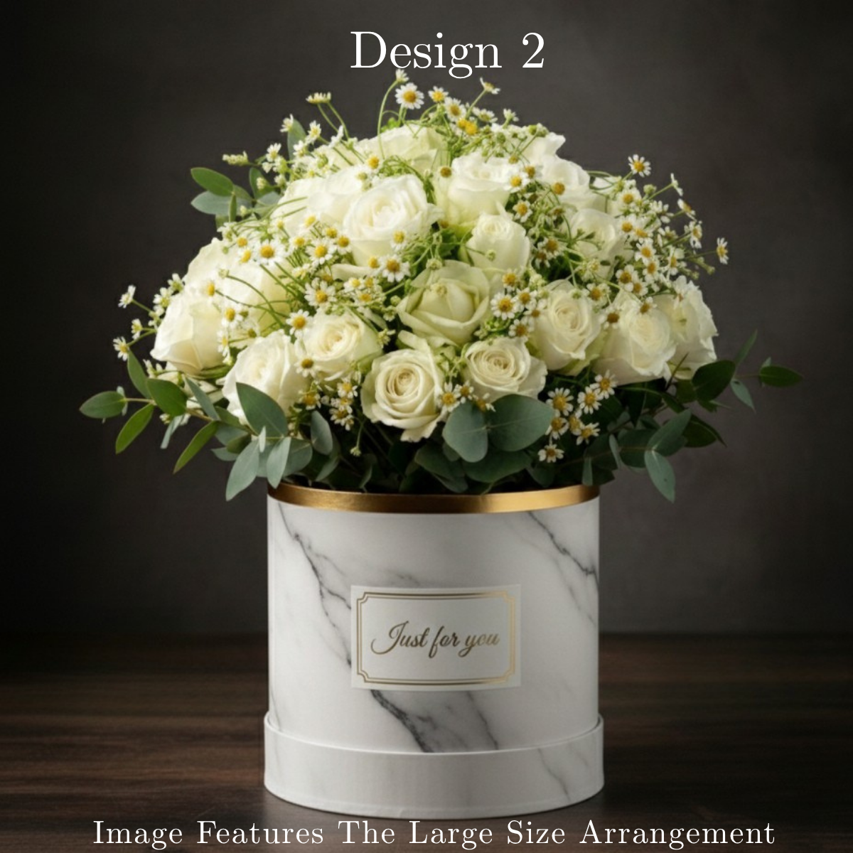 Hat box Roses  - White Rose Hat Box