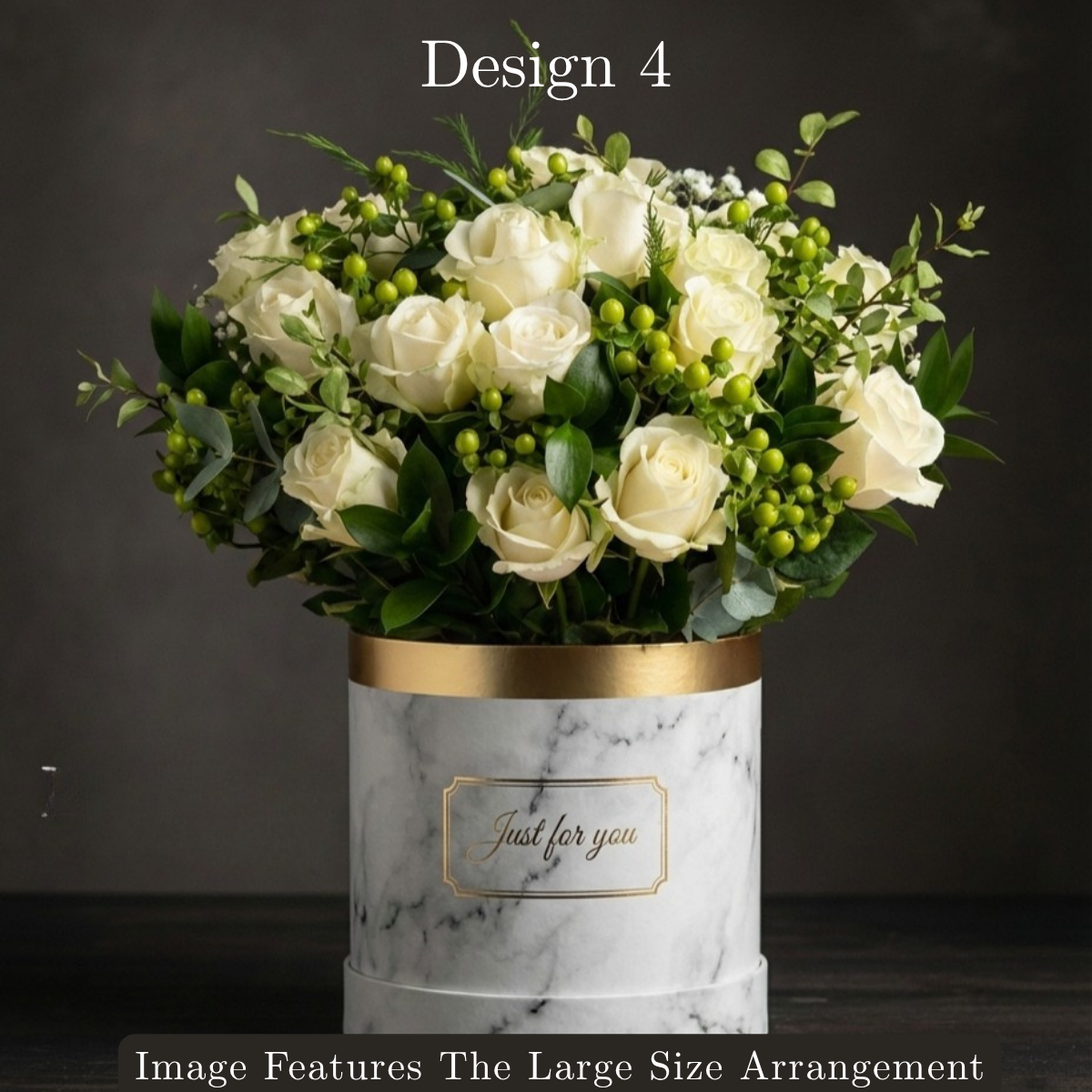 Hat box Roses  - White Rose Hat Box