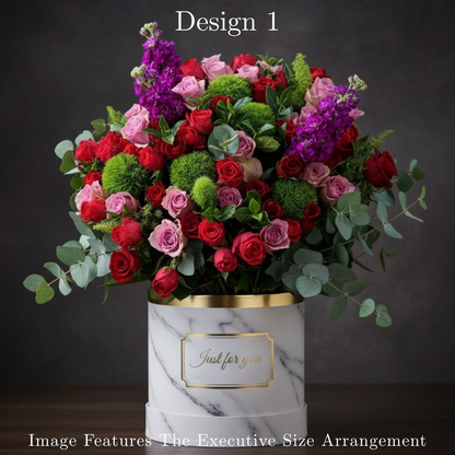 Mixed Coloured Rose Hat Box in Pretoria | Luxury Multicolour Gifting