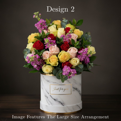 Mixed Coloured Rose Hat Box in Pretoria | Luxury Multicolour Gifting
