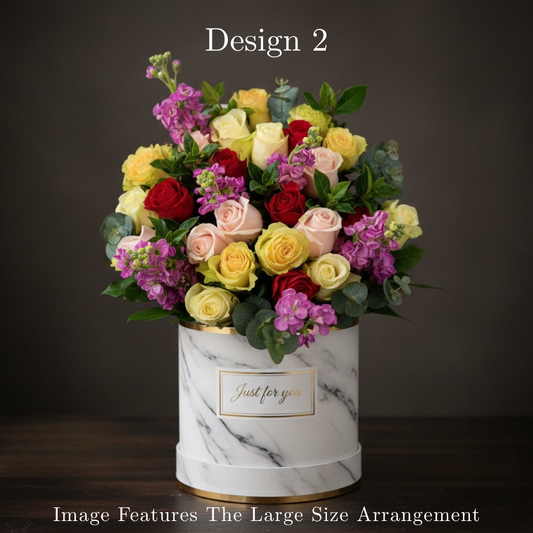 Hat Box Roses - Mixed Coloured Rose Hat Boxes