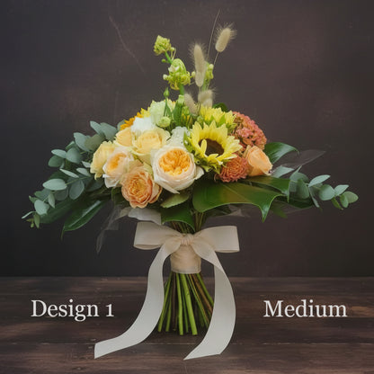 Flower Posy - Peach Apricot Coral Coloured Parisian Posies