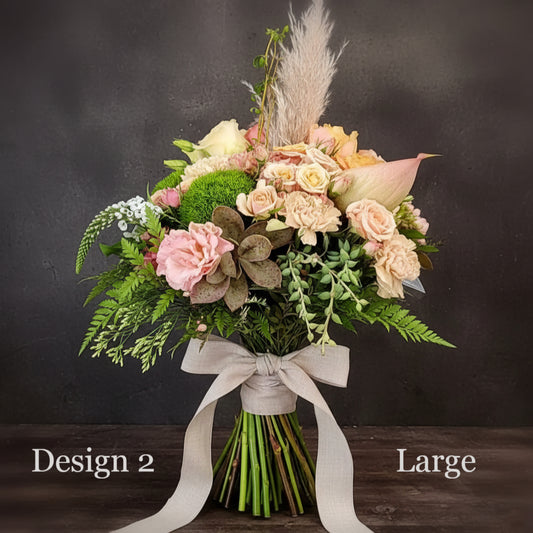 Flower Posy - Peach Apricot Coral Coloured Parisian Posies