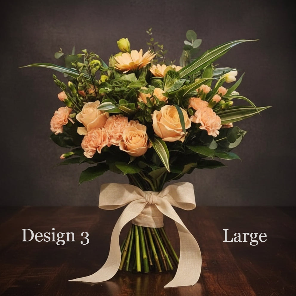 Flower Posy - Peach Apricot Coral Coloured Parisian Posies