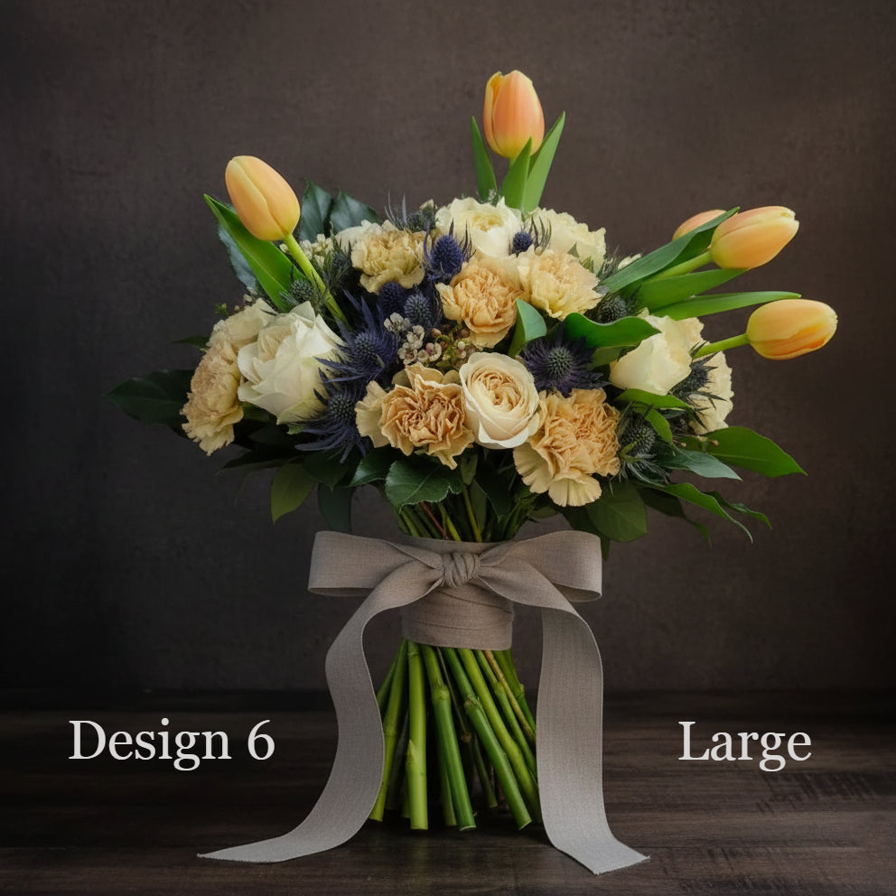 Flower Posy - Peach Apricot Coral Coloured Parisian Posies