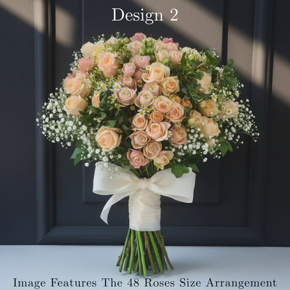 Rose Bunches - Peach Apricot Coral Rose Bunches - Classic