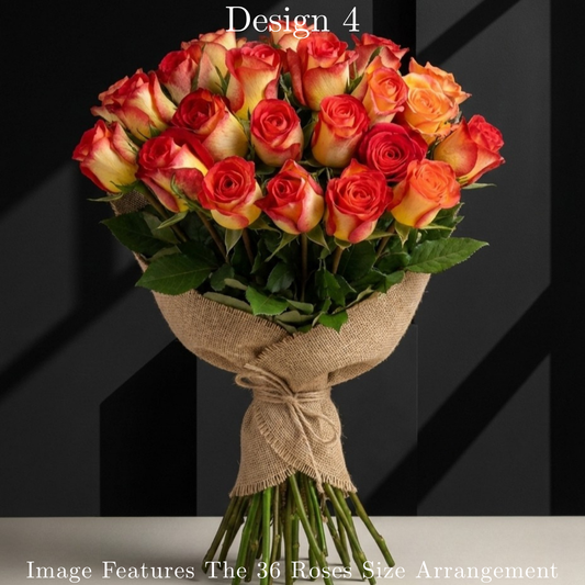 Rose Bunches - Orange Coloured Rose Bunches - Classic