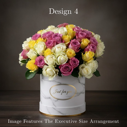 Mixed Coloured Rose Hat Box in Pretoria | Luxury Multicolour Gifting