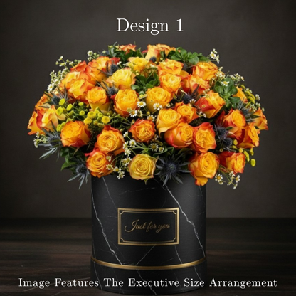 Orange Rose Hat Box in Pretoria | Luxury Bold Floral Gifting