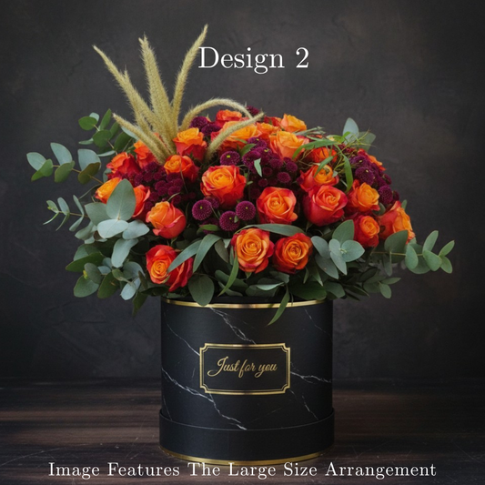Hat Box Roses - Orange Coloured Hat Boxes