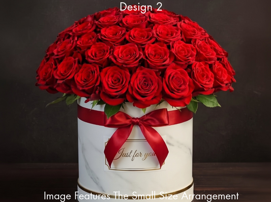 Hat Box Roses - Red Rose Hat Box