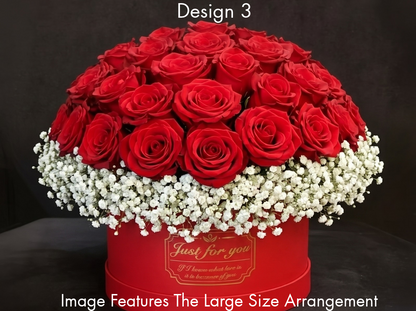 Hat Box Roses - Red Rose Hat Box