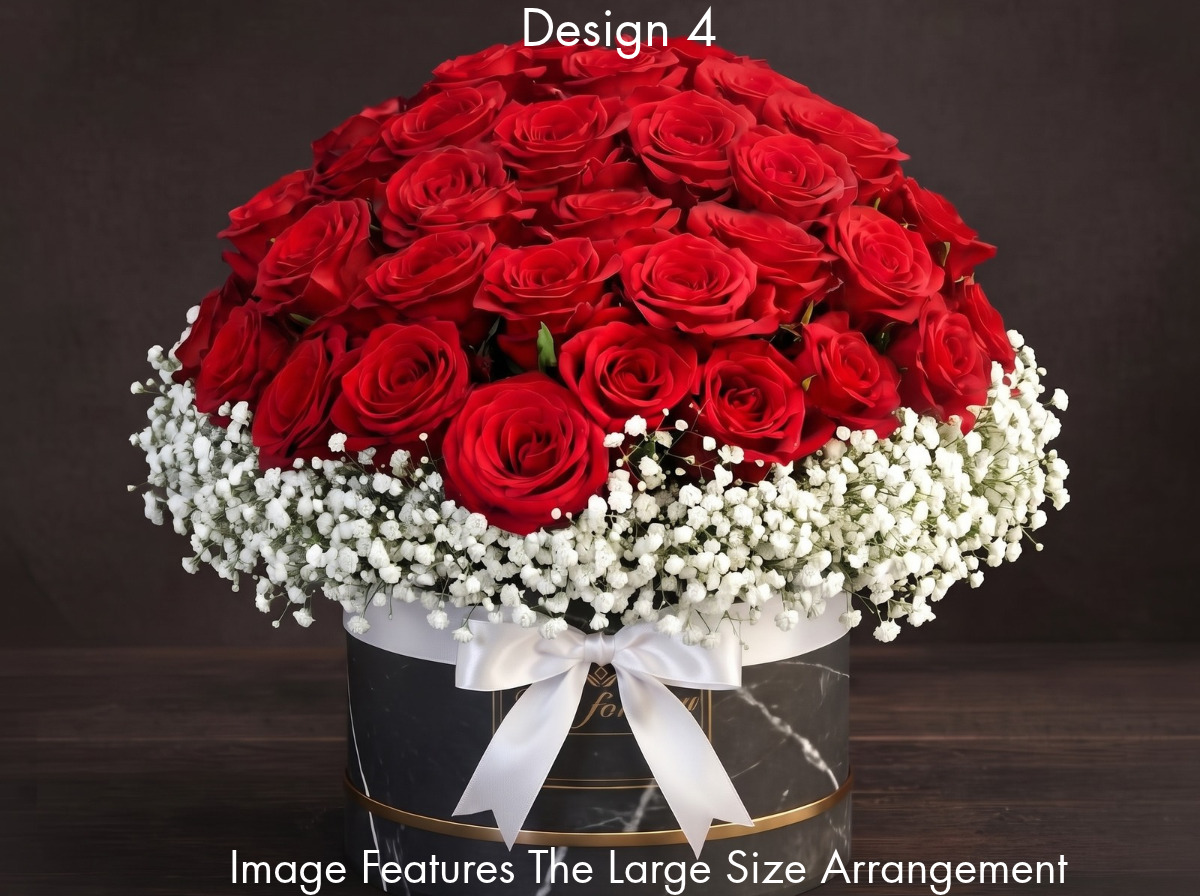 Hat Box Roses - Red Rose Hat Box