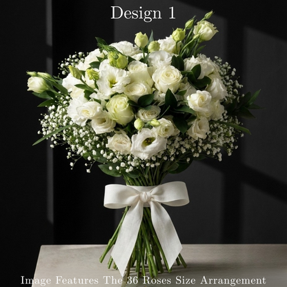 Rose Bunches - White Cream Coloured Rose Bunches - Classic